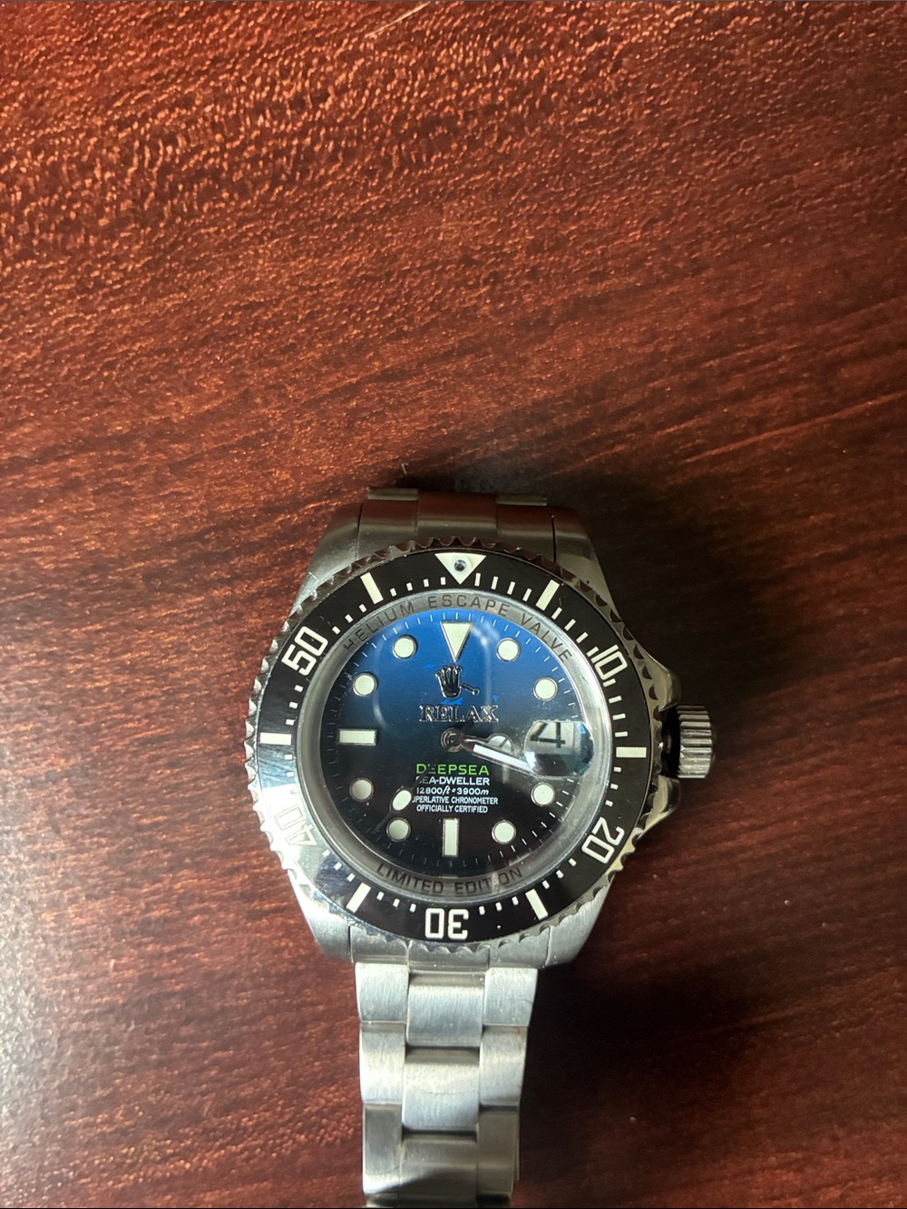 Seiko Movement Relax Deepsea Style Men's Stainless Steel Dive Watch - Blue Dial